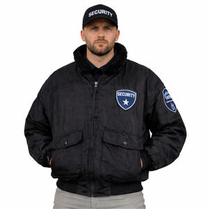 Allied Universal Security Services Jacket Coat M Winter Faux Fur Collar Workwear